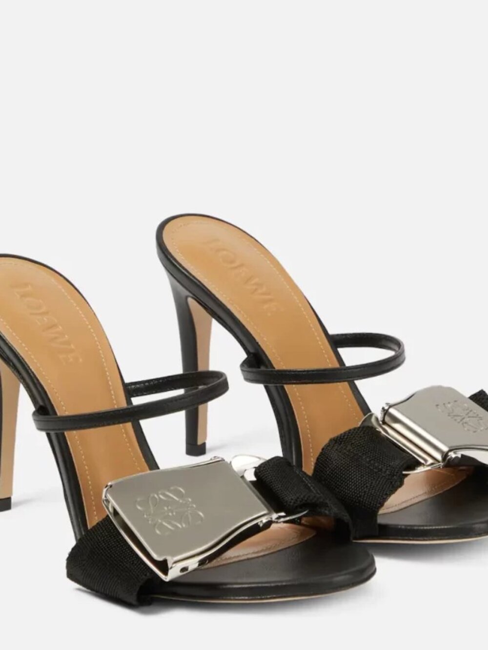 LOEWE SAFETY BELT 100mm BLACK SANDAL SIZE 37 NWOT
